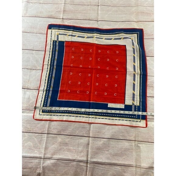 Vintage Christian Dior Color Block Silk Print Scarf Hankercheif - OS - Picture 8 of 9